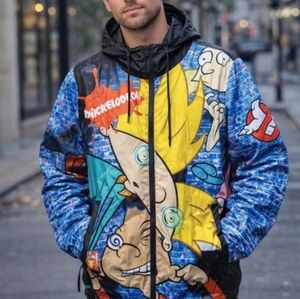 Members Only x Nickelodeon Hey Arnold Cartoon Graphic Jacket Medium
